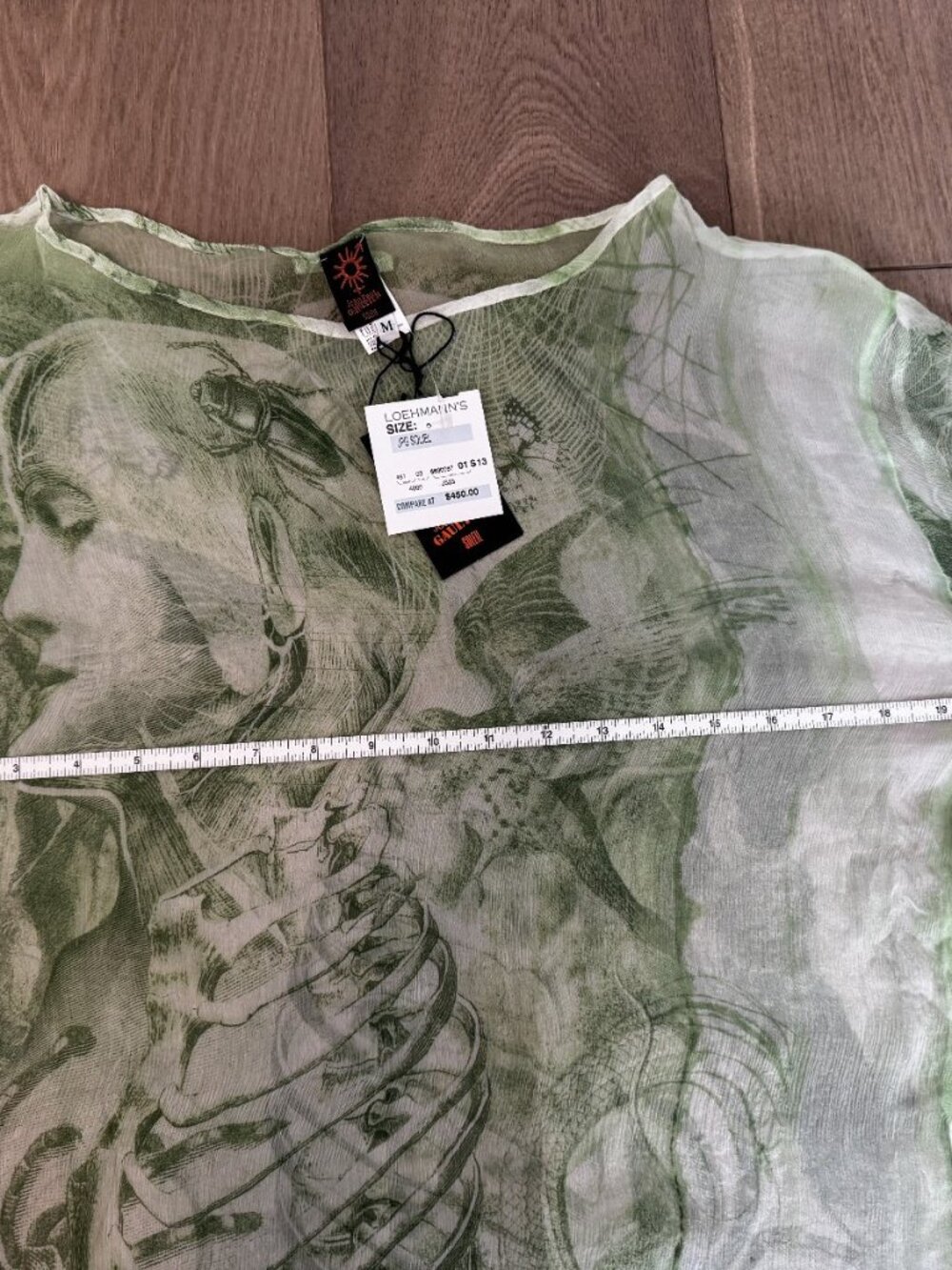 NWT Jean Paul Gaultier Soleil Silk Tunic Blouse Green Size M Vintage 2000s Y2K - Picture 6 of 14